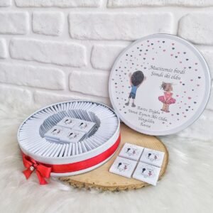 100 Adet Abi-Kız Kardeş Temalı İsme Özel Hoşgeldin Kız-Erkek Bebek Hediyelik Çikolata
