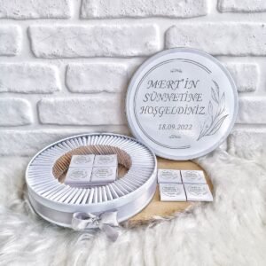 100 Adet Gri Sünnet Temalı İsme Özel Hoşgeldin Erkek Bebek Hediyelik Çikolata