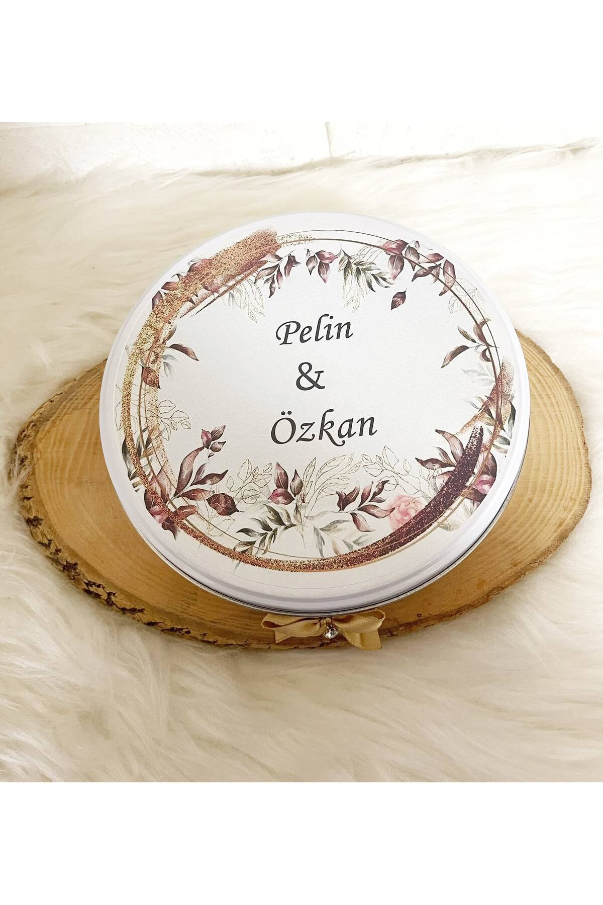 200 Adet+200 Gr Drajeli Kahverengi Çiçekli İsme Özel Nişan-Nikah-Düğün-Söz Hatırası Gelin Bohçası Hediyelik Çikolata - Görsel 5