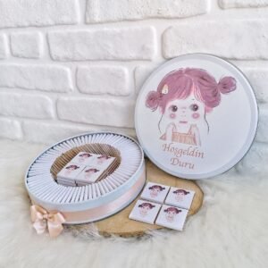 100 Adet Kız Çocuğu Temalı İsme Özel Hoşgeldin Kız Bebek Hediyelik Çikolata