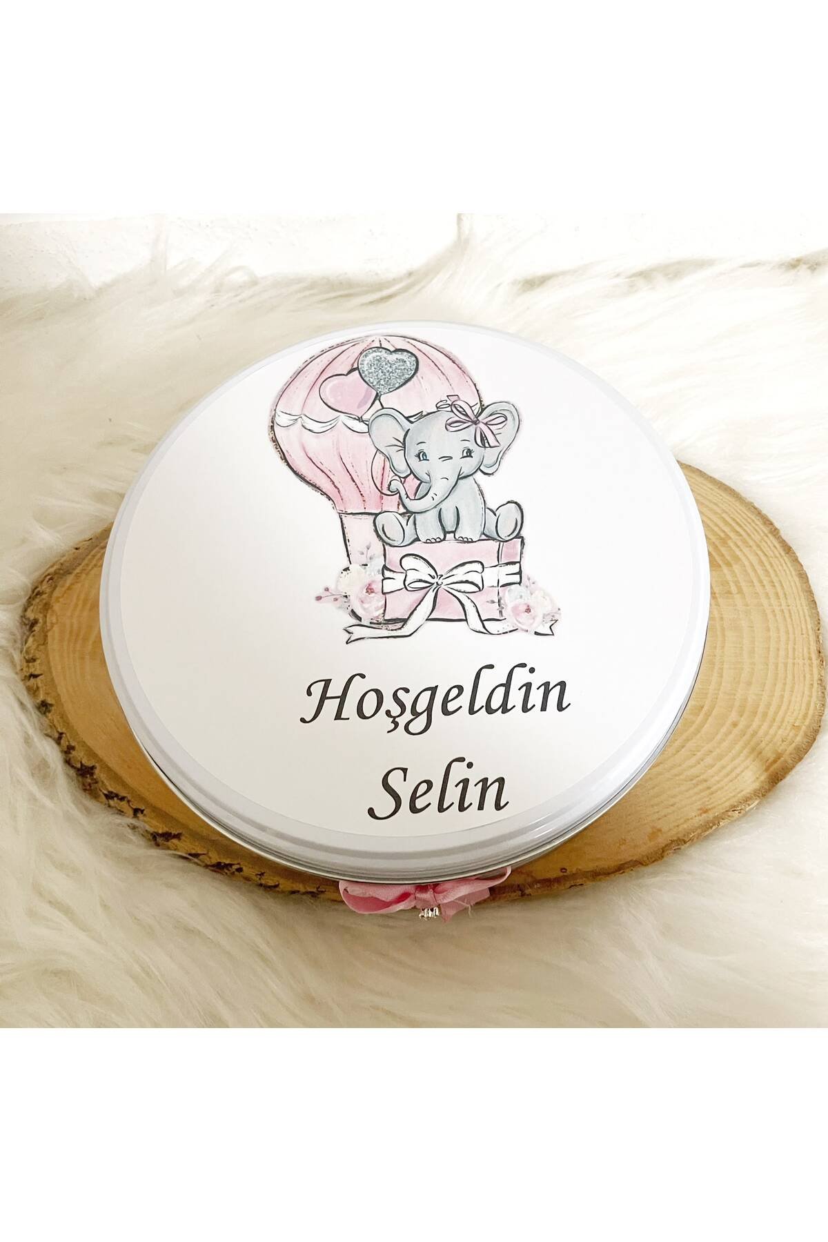 200 Adet Pembe Filli Uçan Balon Temalı İsme Özel Hoşgeldin Kız Bebek Hediyelik Çikolata - Görsel 5