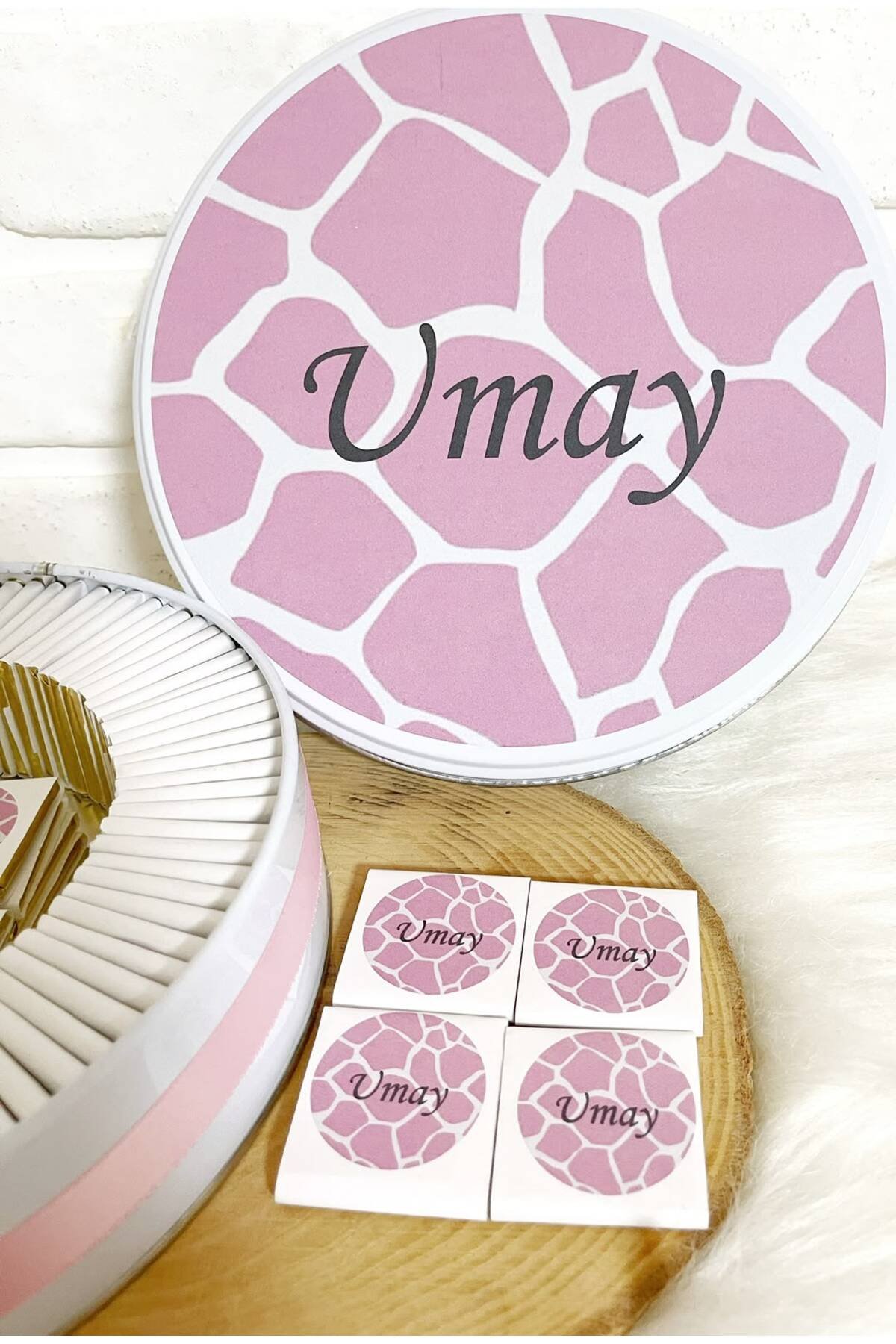 50 Adet Pembe Dalmaçya Desenli İsme Özel Hoşgeldin Kız Bebek Hediyelik Çikolata - Görsel 3