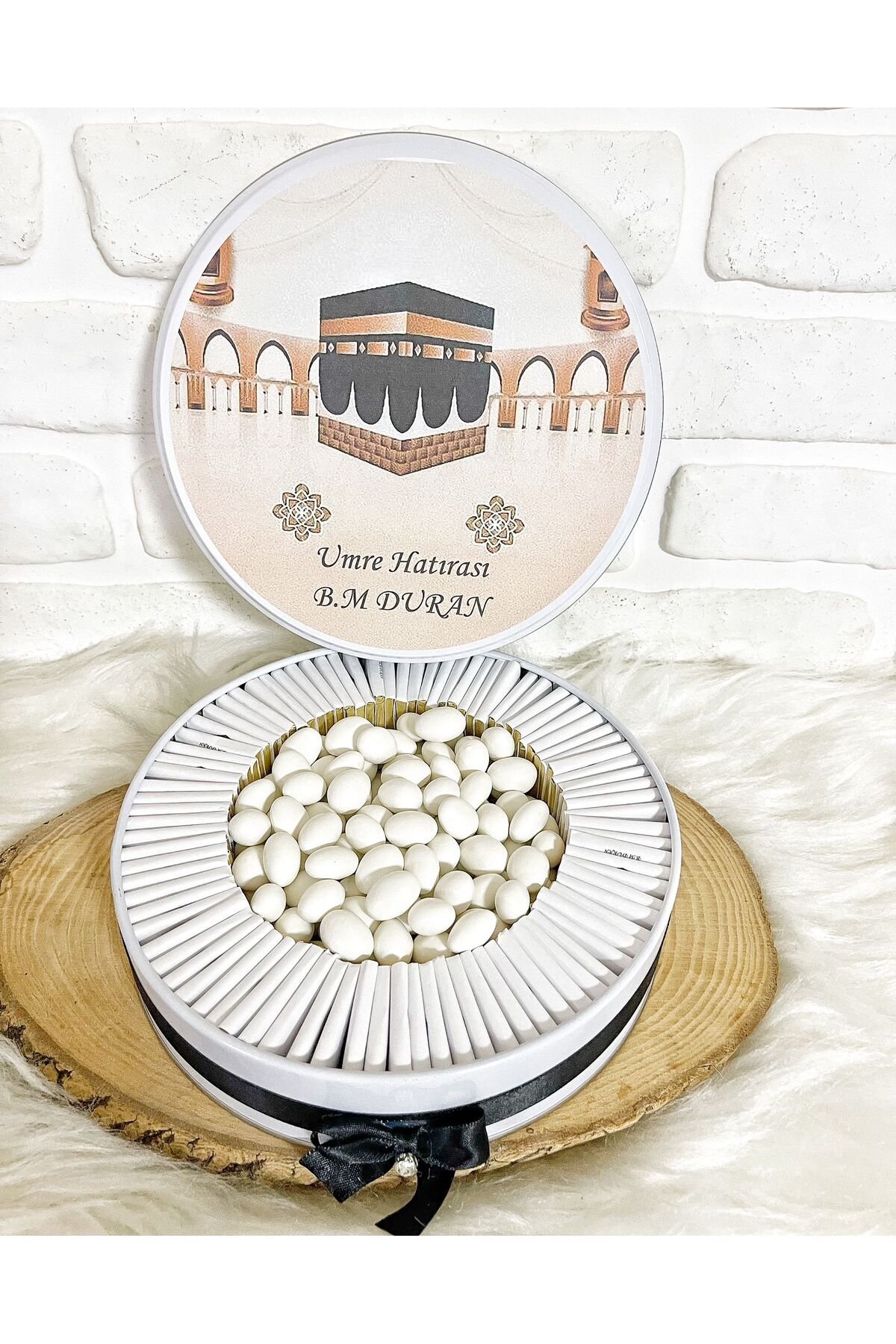 50 Adet+200 Gr Draje Model 2 Hac Umre Mevlüt Hatırası Hediyelik Çikolata - Görsel 3
