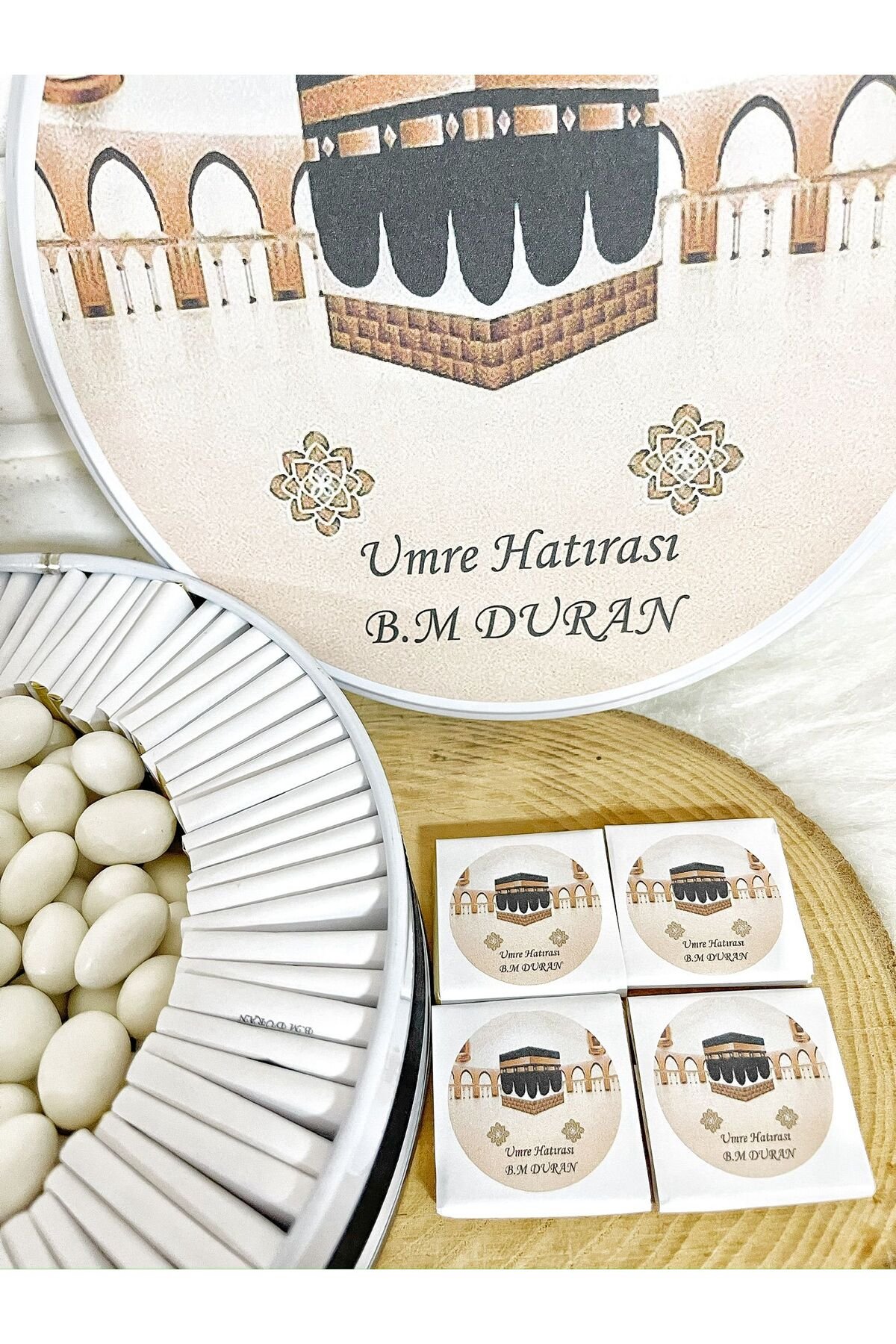 50 Adet+200 Gr Draje Model 2 Hac Umre Mevlüt Hatırası Hediyelik Çikolata - Görsel 4