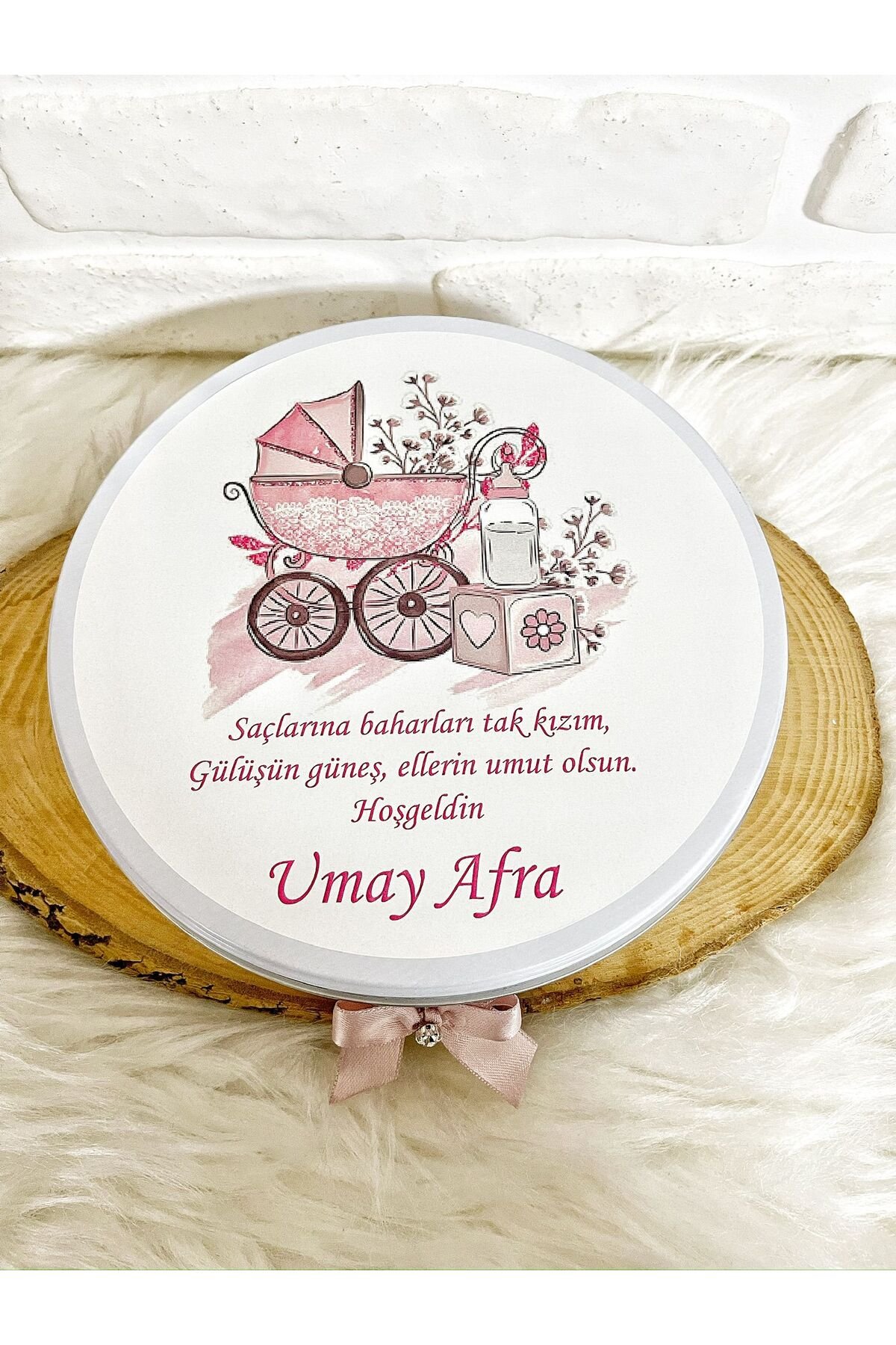 100 Adet+200 Gr Draje Pusetli İsme Özel Kız Bebek Hoşgeldin Mevlüt Doğumgünü Hediyelik Çikolata - Görsel 6
