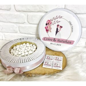 100 Adet+200 Gr Draje Gelin Damat Temalı Nişan-Nikah-Söz Hatırası İsme Özel Hediyelik Çikolata