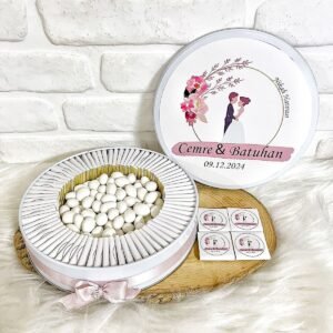 100 Adet+200 Gr Draje Gelin Damat Temalı Nişan-Nikah-Söz Hatırası İsme Özel Hediyelik Çikolata
