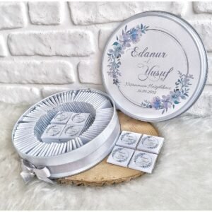 100 Adet İsme Özel Nikah-Nişan-Düğün Hatırası Gelin Bohçası Hediyelik Çikolata