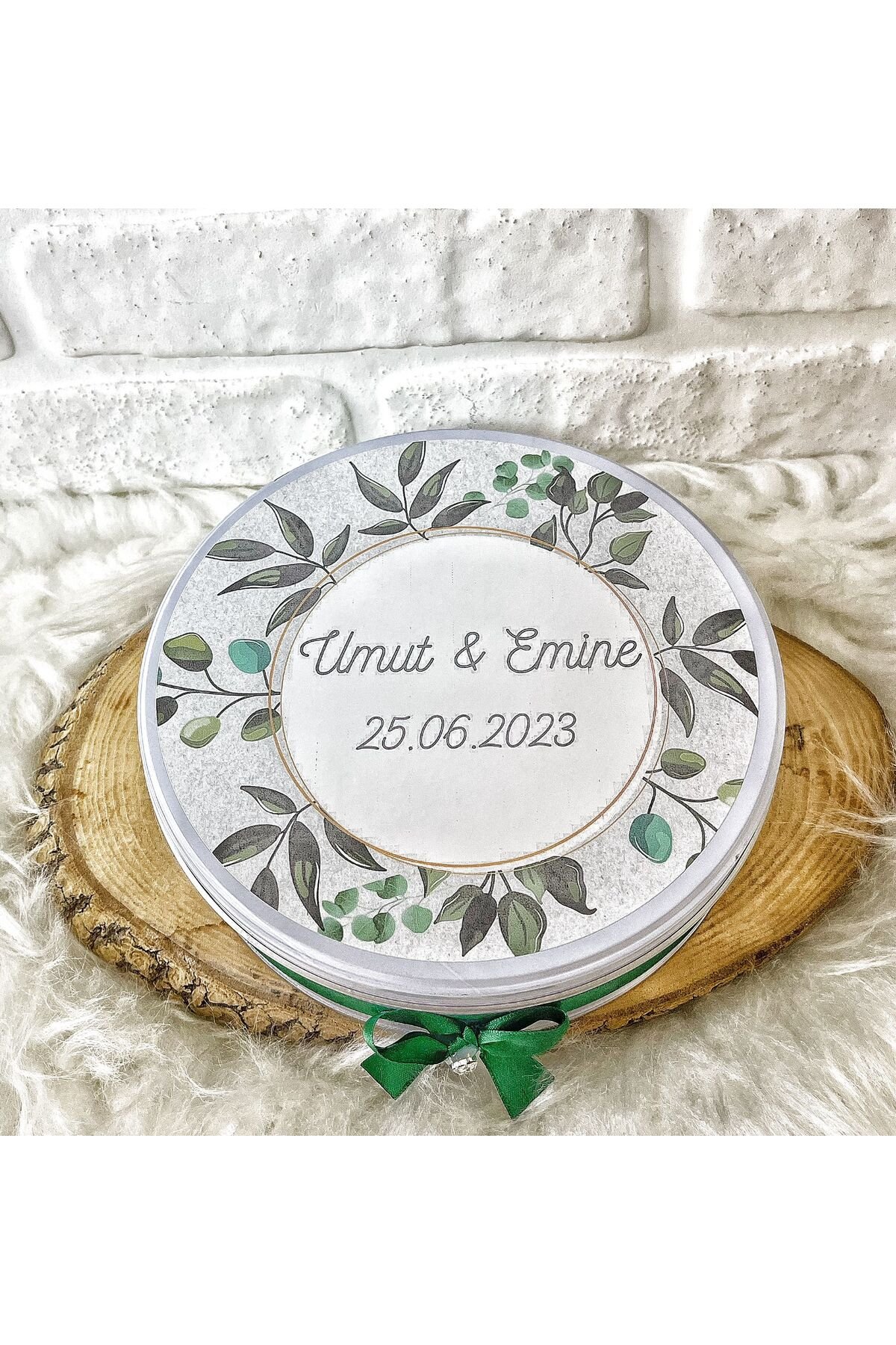 50 Adet Yeşil Yaprak Temalı İsme Özel Nikah-Nişan-Söz Hatırası Hediyelik Çikolata - Görsel 6