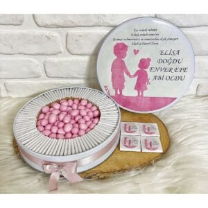 150 Adet+200 Gr Draje Abi Kardeş Temalı İsme Özel Kız-Erkek Bebek Hoşgeldin Hediyelik Çikolata