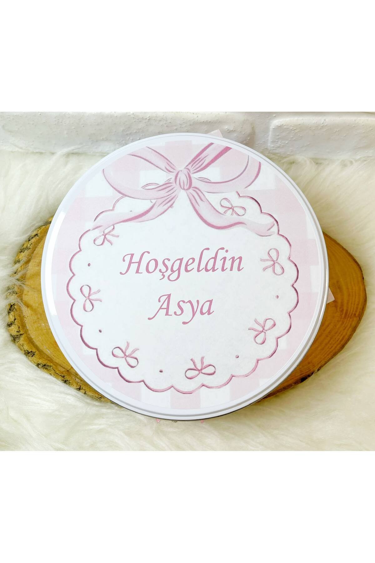 100 Adet Pembe Kurdeleli Model 2 İsme Özel Hoşgeldin Kız Bebek Hediyelik Çikolata - Görsel 5