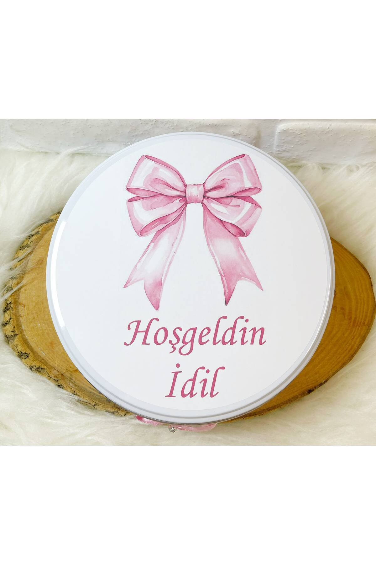 100 Adet+200 Gr Drajeli Pembe Kurdeleli Model 1 İsme Özel Hoşgeldin Kız Bebek Hediyelik Çikolata - Görsel 5