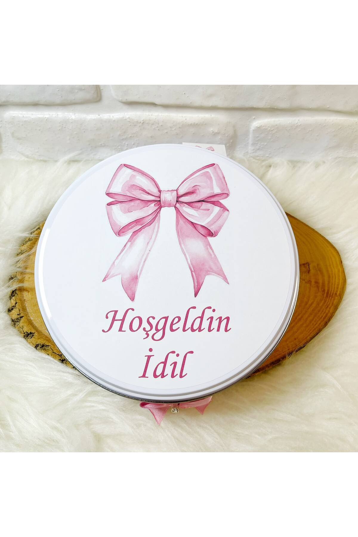 100 Adet Pembe Kurdeleli Model 1 İsme Özel Hoşgeldin Kız Bebek Hediyelik Çikolata - Görsel 5
