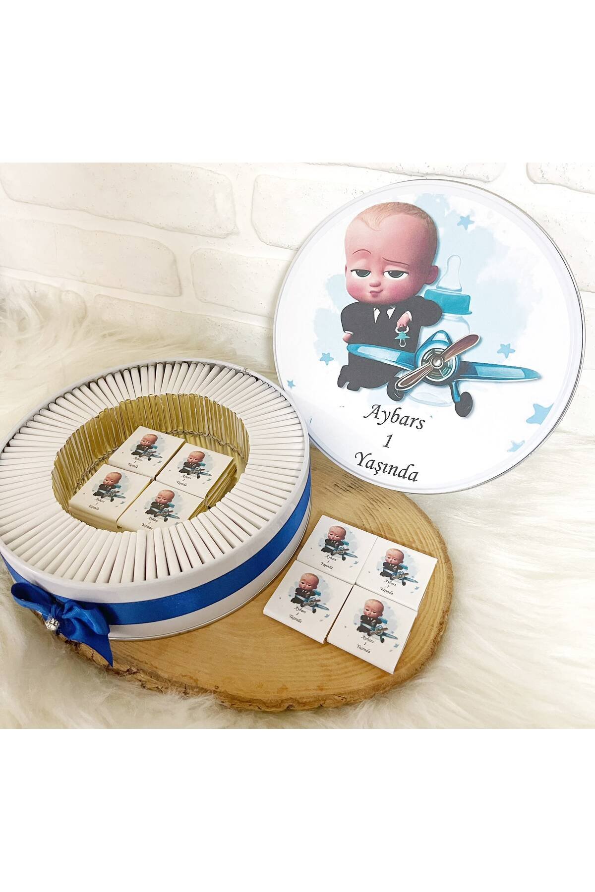 150 Adet Helikopterli Patron Bebek Temalı İsme Özel Hoşgeldin Kız Bebek Hediyelik Çikolata