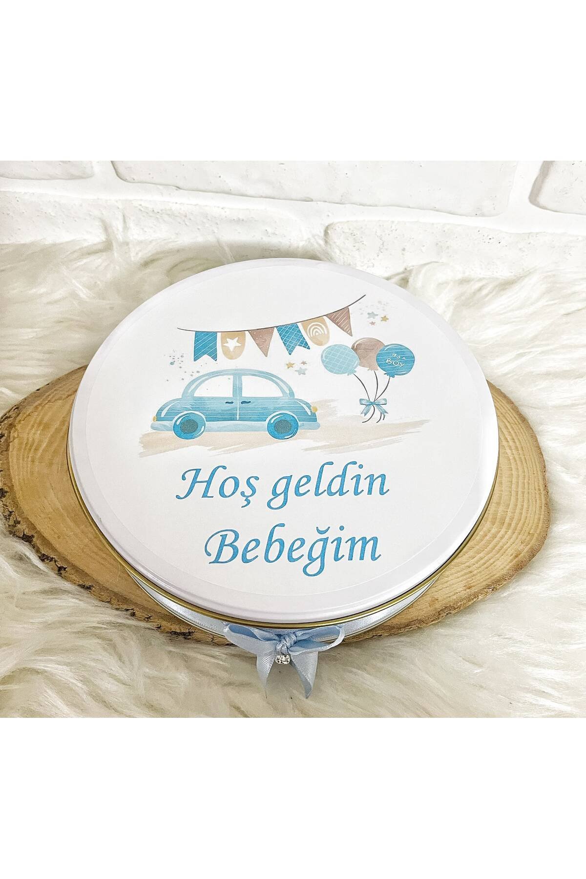 200 Adet Mavi Araba Temalı İsme Özel Hoşgeldin Erkek Bebek Hediyelik Çikolata - Görsel 5