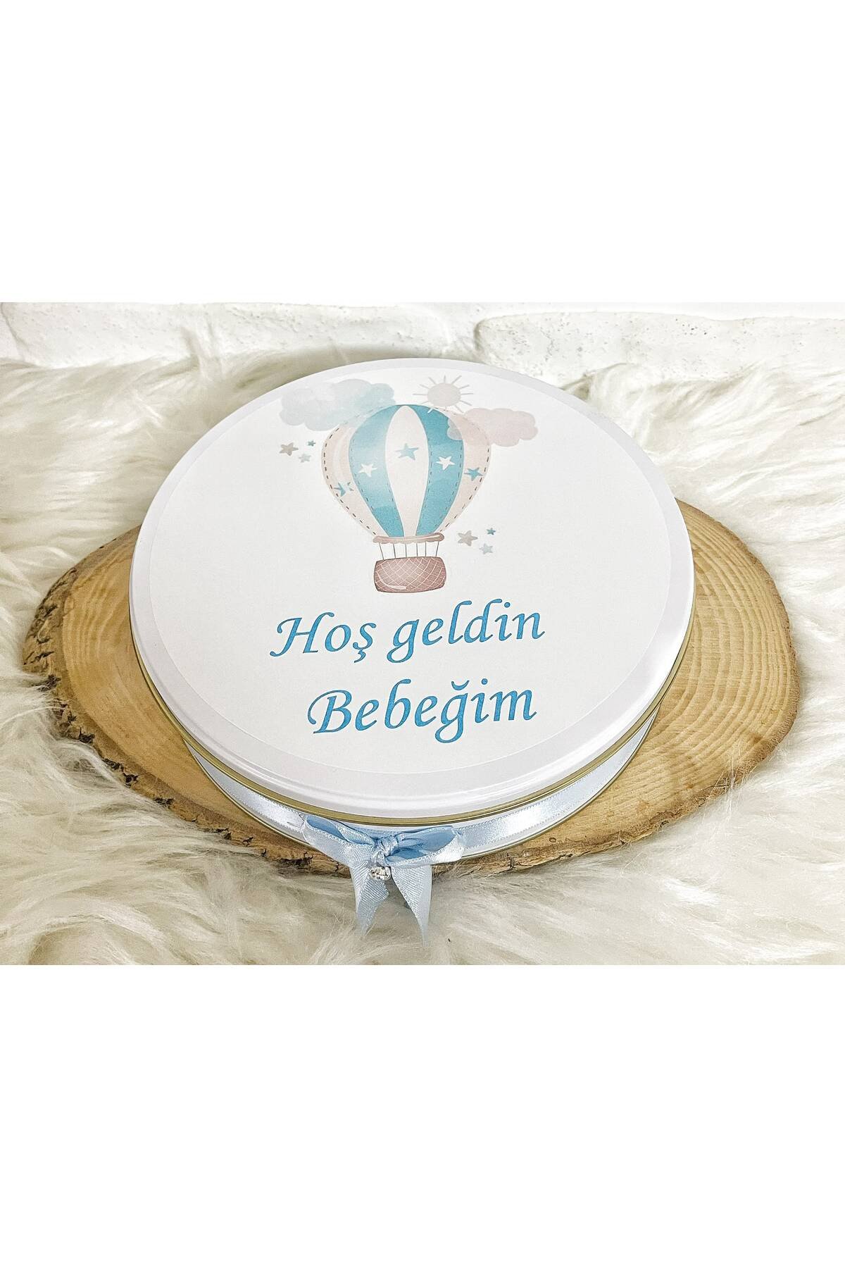 150 Adet +200 Gr Drajeli Mavi Uçan Balon Temalı İsme Özel Hoşgeldin Erkek Bebek Hediyelik Çikolata - Görsel 5