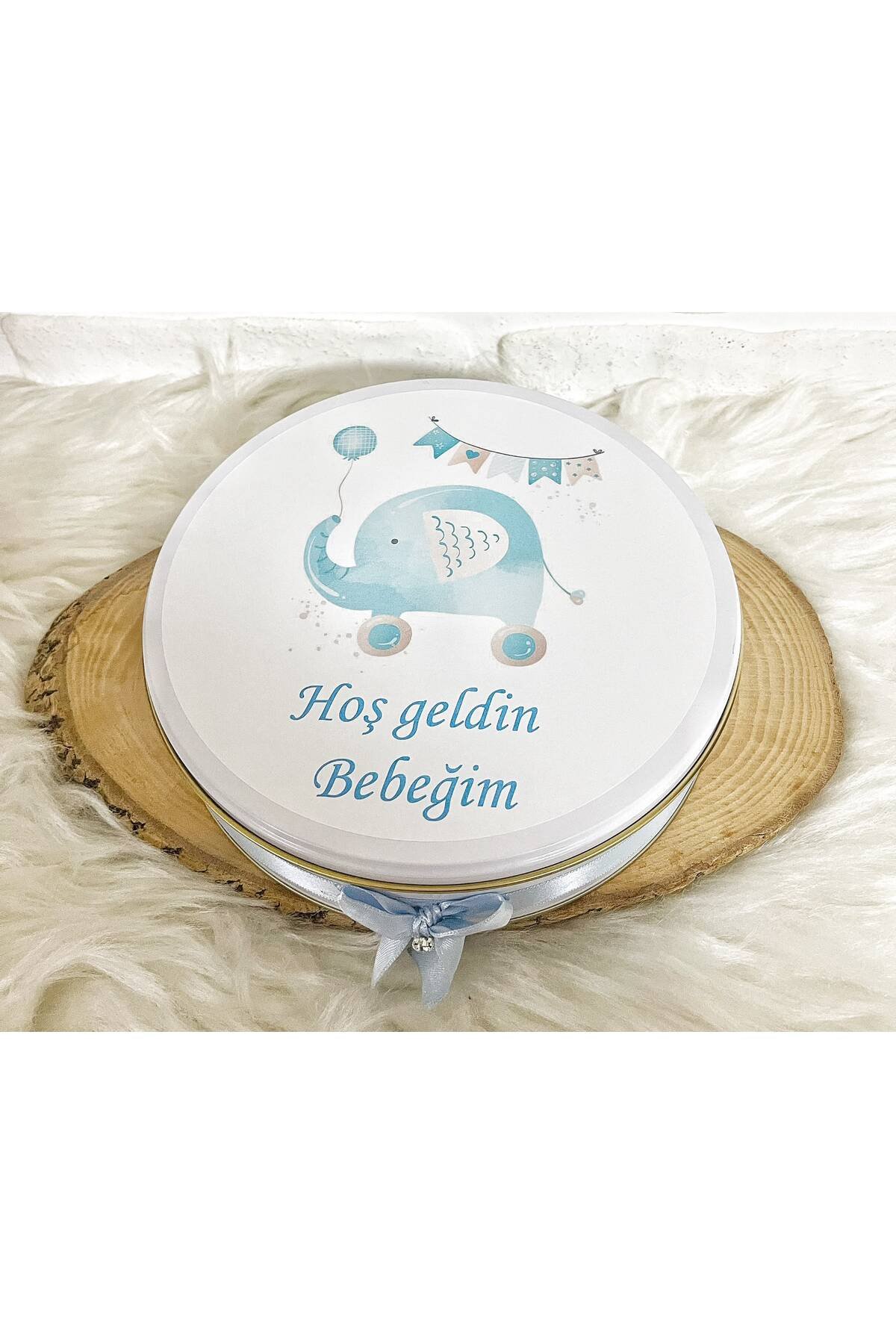 100 Adet+200 Gr Drajeli Arabalı Fil Temalı İsme Özel Hoşgeldin Erkek Bebek Hediyelik Çikolata - Görsel 5