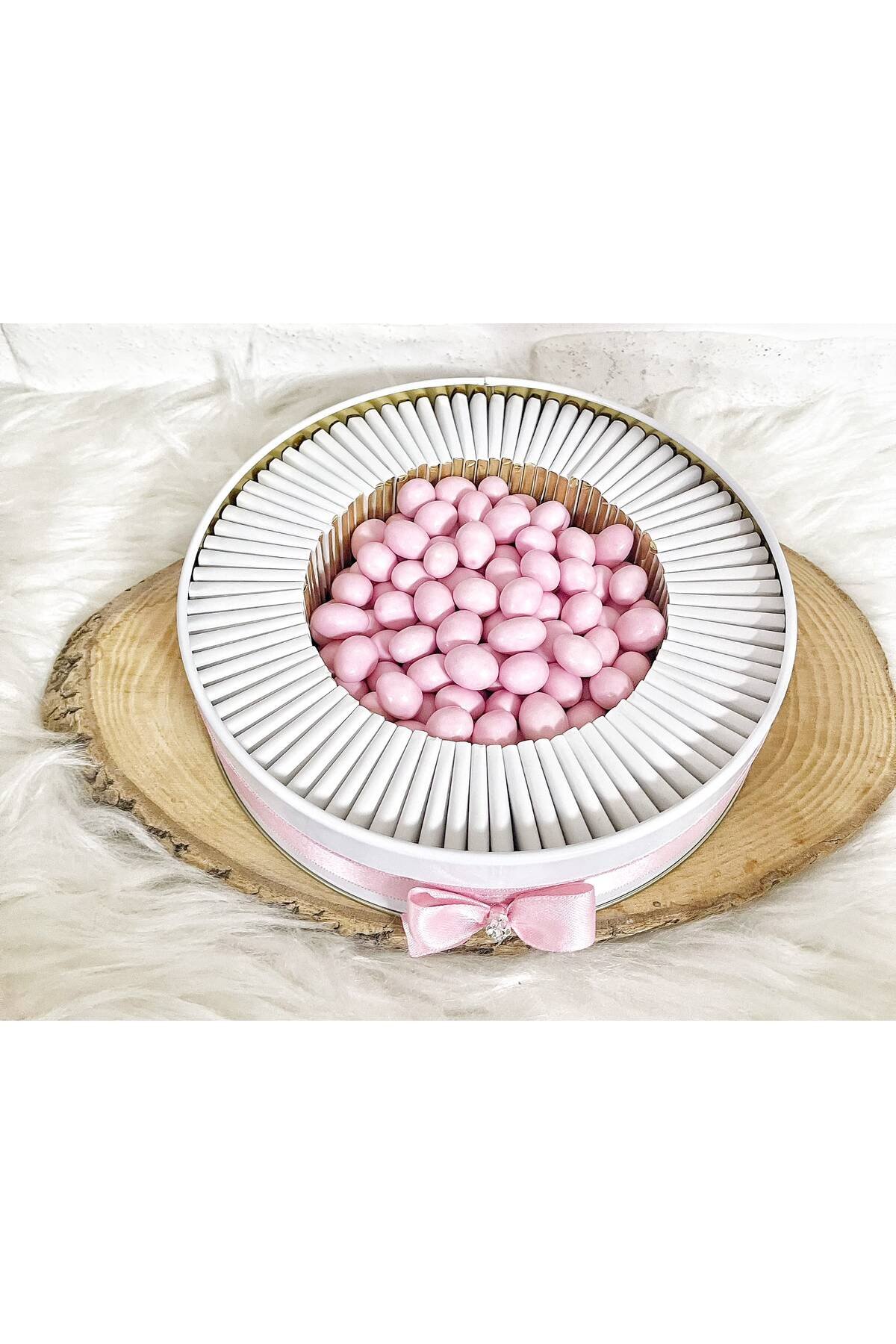 50 Adet + 200 Gram Draje Pembe Uçan Balon Temalı İsme Özel Hoşgeldin Kız Bebek Hediyelik Çikolata - Görsel 6