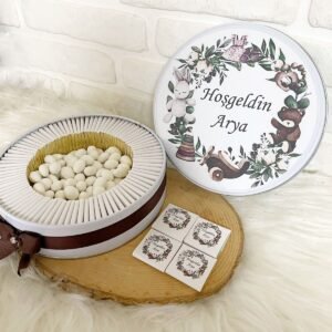 80 Adet+200 Gr Draje Oyuncak Temalı İsme Özel Hoşgeldin Erkek Bebek Hediyelik Çikolata