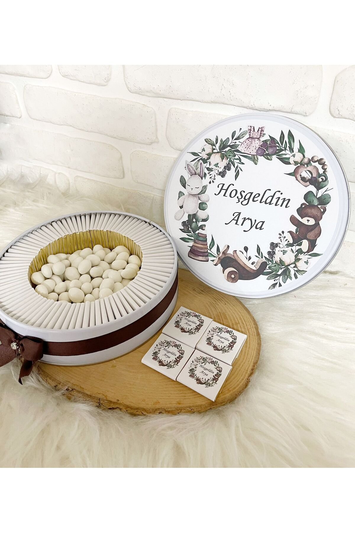 100 Adet+200 Gr Draje Oyuncak Temalı İsme Özel Hoşgeldin Erkek Bebek Hediyelik Çikolata - Görsel 2
