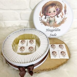100 Adet Kız Çocuğu Temalı İsme Özel Hoşgeldin Kız Bebek Hediyelik Çikolata