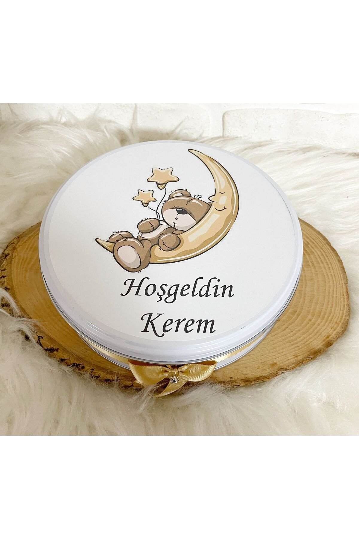 150 Adet+200 Gr Draje Ayda Uyuyan Ayıcık Temalı İsme Özel Hoşgeldin Erkek Bebek Hediyelik Çikolata - Görsel 6