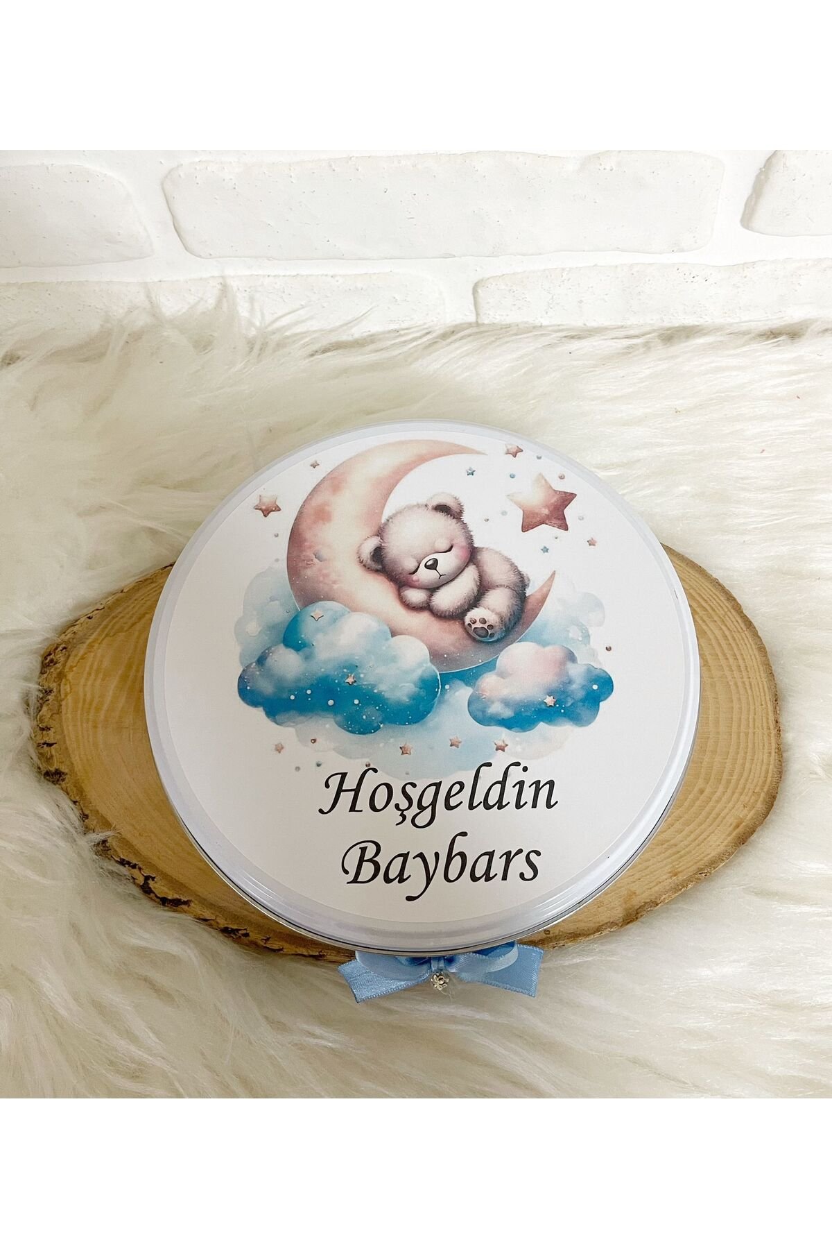 100 Adet+200 Gr Draje Ayda Ayıcık Temalı İsme Özel Hoşgeldin Erkek Bebek Hediyelik Çikolata - Görsel 6