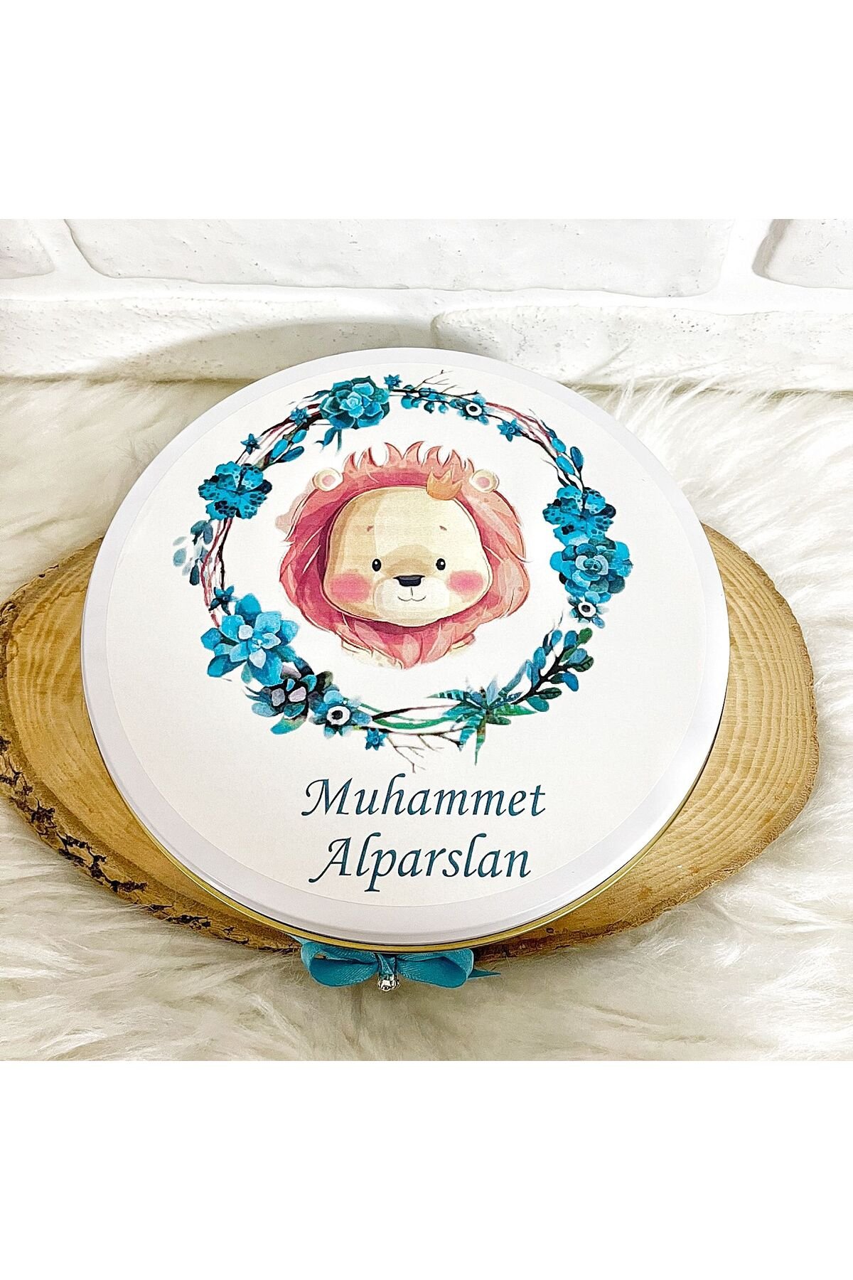 100 Adet+200 Gr Draje Aslancık Temalı İsme Özel Erkek Bebek Hoşgeldin Doğumgünü Hediyelik Çikolata - Görsel 6
