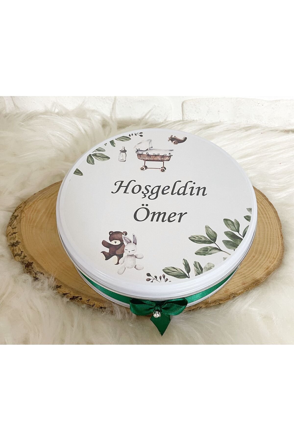 100 Adet Beşikli Tavşan Temalı İsme Özel Hoşgeldin Kız-Erkek Bebek Hediyelik Çikolata - Görsel 6