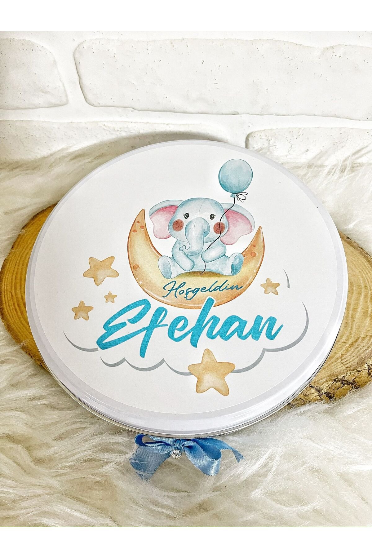 150 Adet+200 Gr Draje Ayda Fil Temalı İsme Özel Hoşgeldin-Doğumgünü Erkek Bebek Hediyelik Çikolata - Görsel 3
