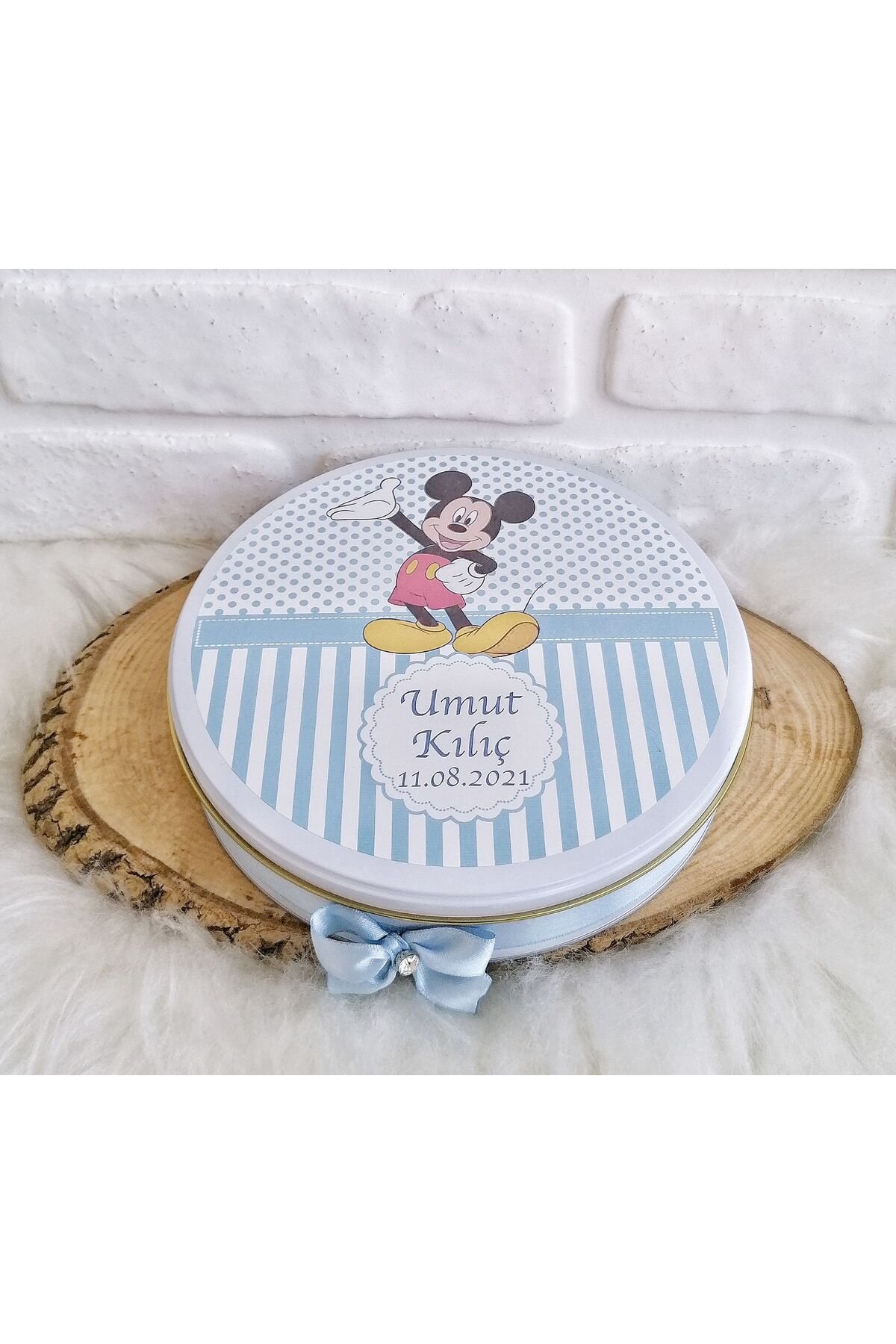 50 Adet Mickey Mouse Temalı İsme Özel Hoşgeldin Doğumgünü Erkek Bebek Hediyelik Çikolata - Görsel 5