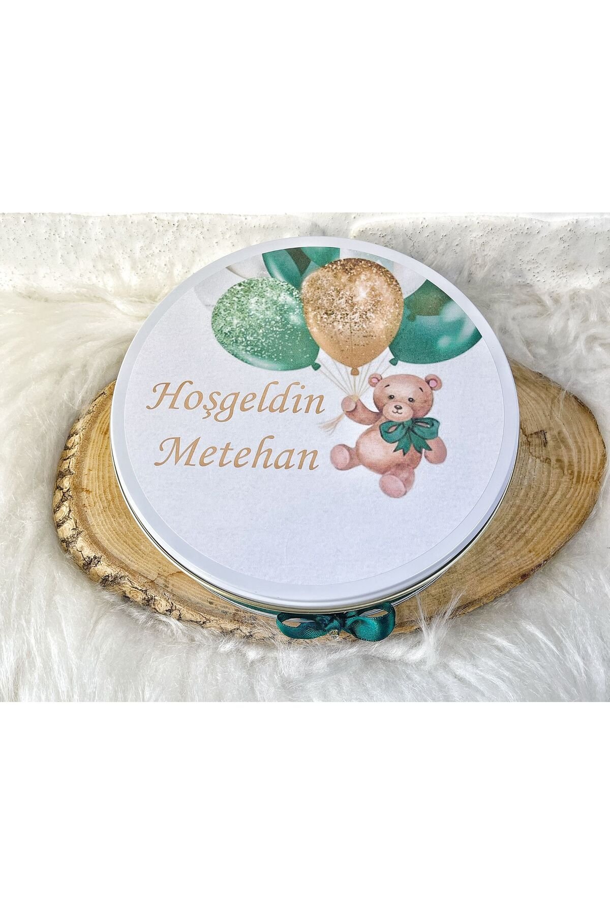 200 Adet+200 Gr Drajeli Gold Ayıcık Temalı İsme Özel Hoşgeldin Doğumgünü Erkek Bebek Hediyelik Çikol - Görsel 5