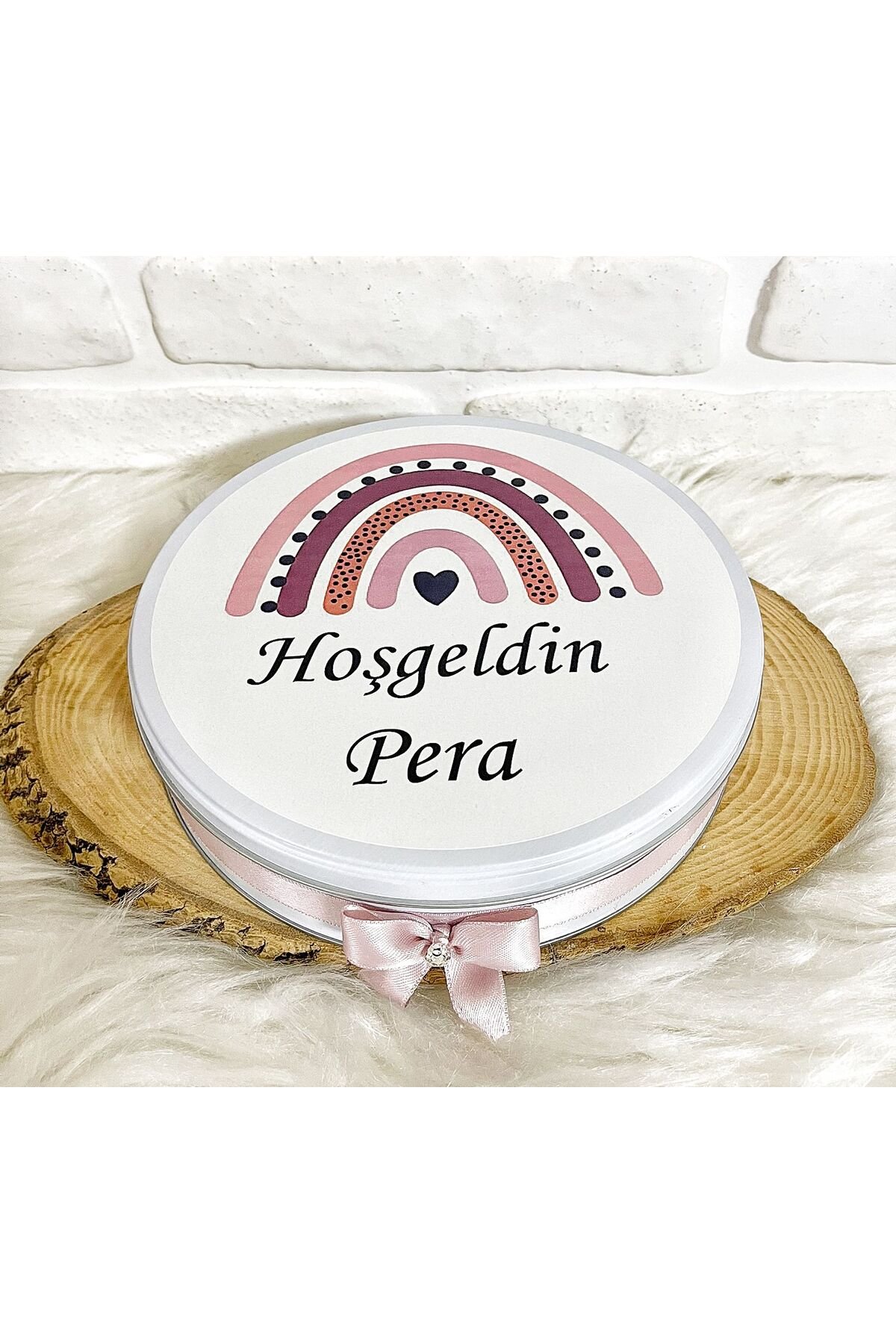 50 Adet+200 Gr Drajeli Pudra Gökkuşağı Temalı İsme Özel Hoşgeldin Doğumgünü Kız Bebek Hediyelik Çiko - Görsel 5