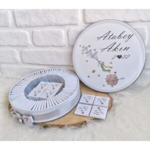 150 Adet Küçük Prens Temalı İsme Özel Hoşgeldin Erkek Bebek Hediyelik Çikolata