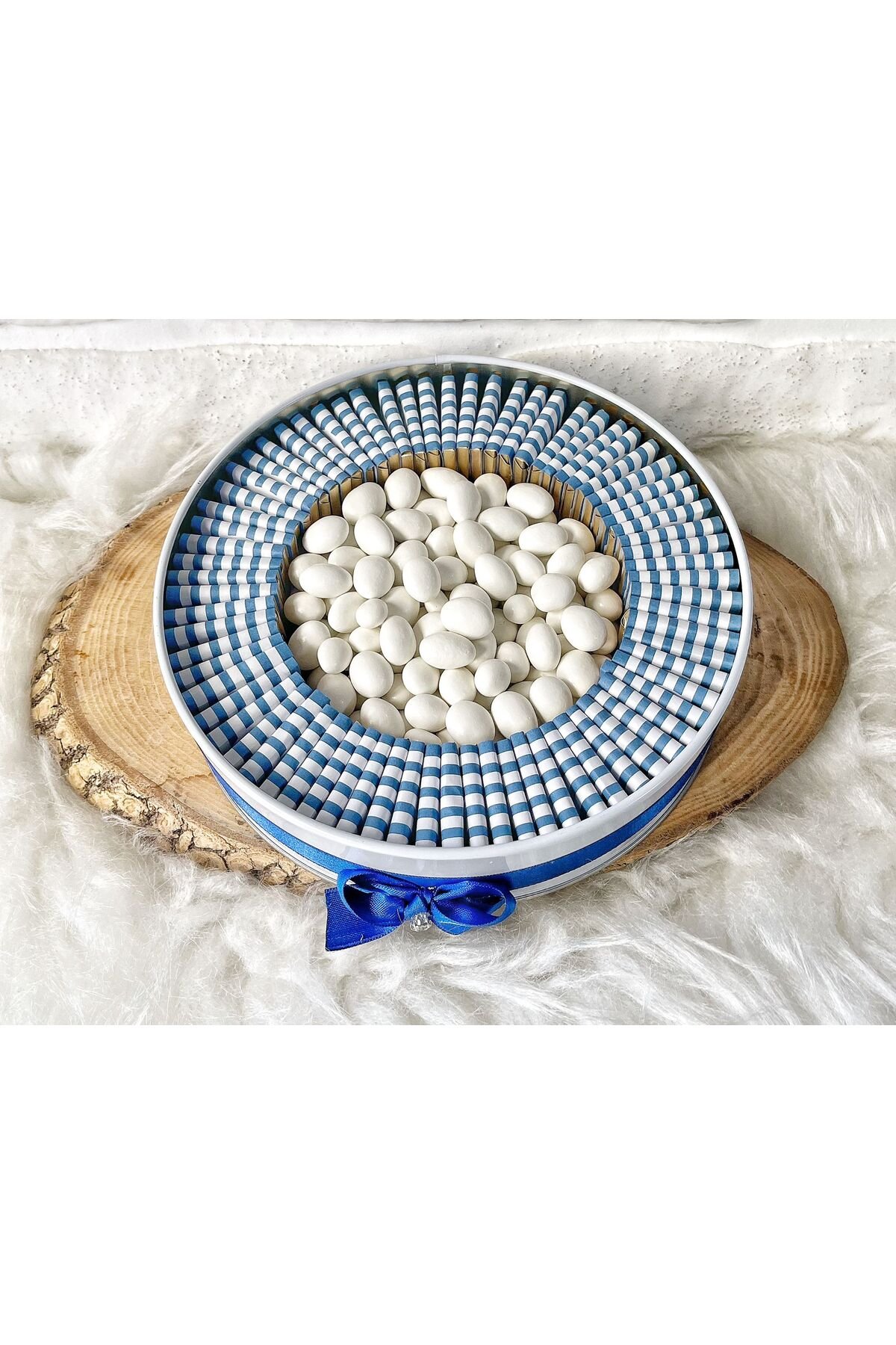 150 Adet+200 Gr Drajeli Çiçekli Fil Temalı İsme Özel Erkek Bebek Hoşgeldin Doğumgünü Çikolata - Görsel 6