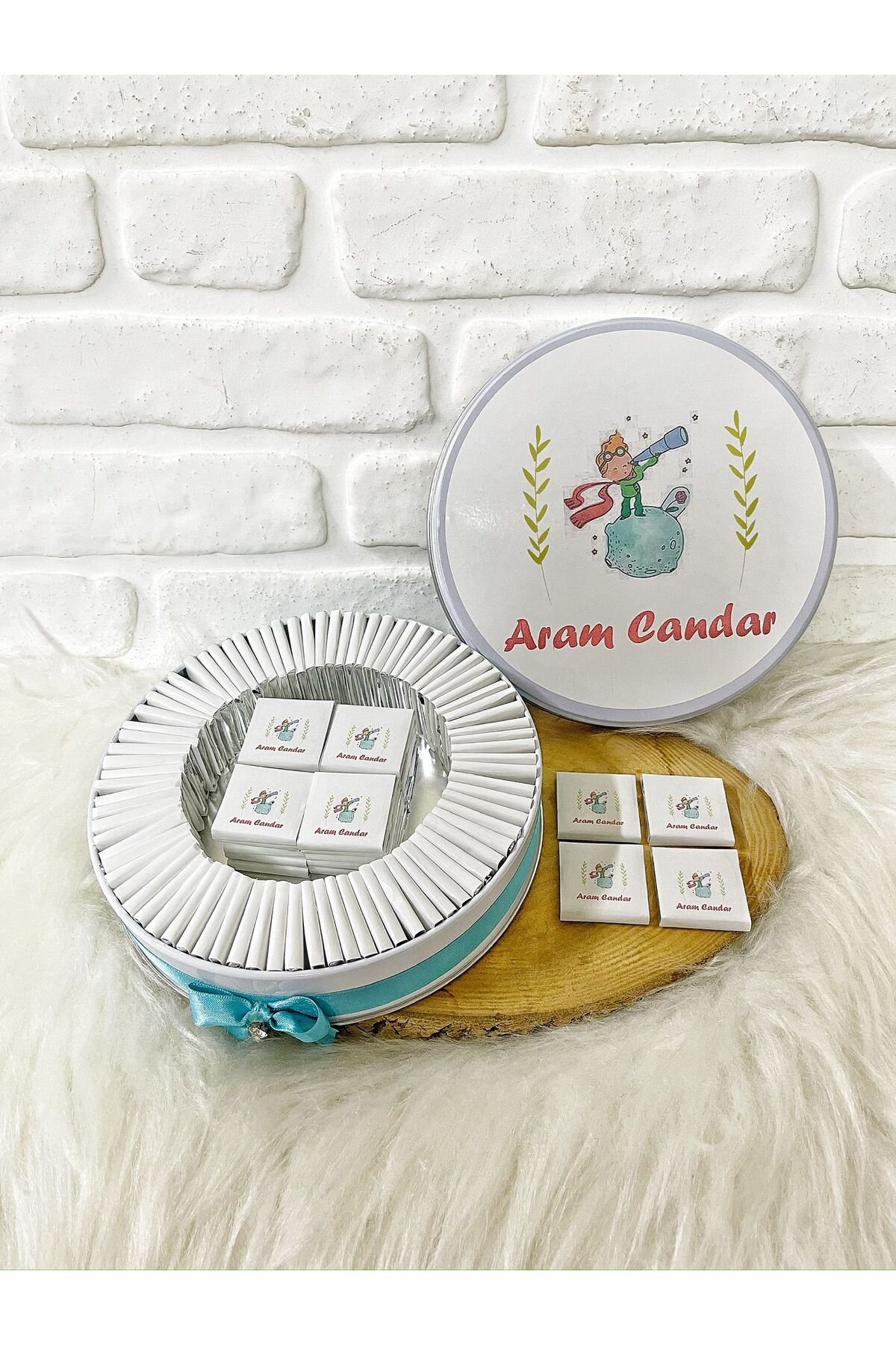 200 Adet Küçük Prens Model 3 İsme Özel Erkek Bebek Hoşgeldin Doğumgünü Hediyelik Çikolata