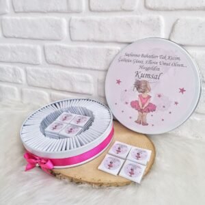 150 Adet Kız Çocuk Temalı İsme Özel Hoşgeldin Kız Bebek Hediyelik Çikolata