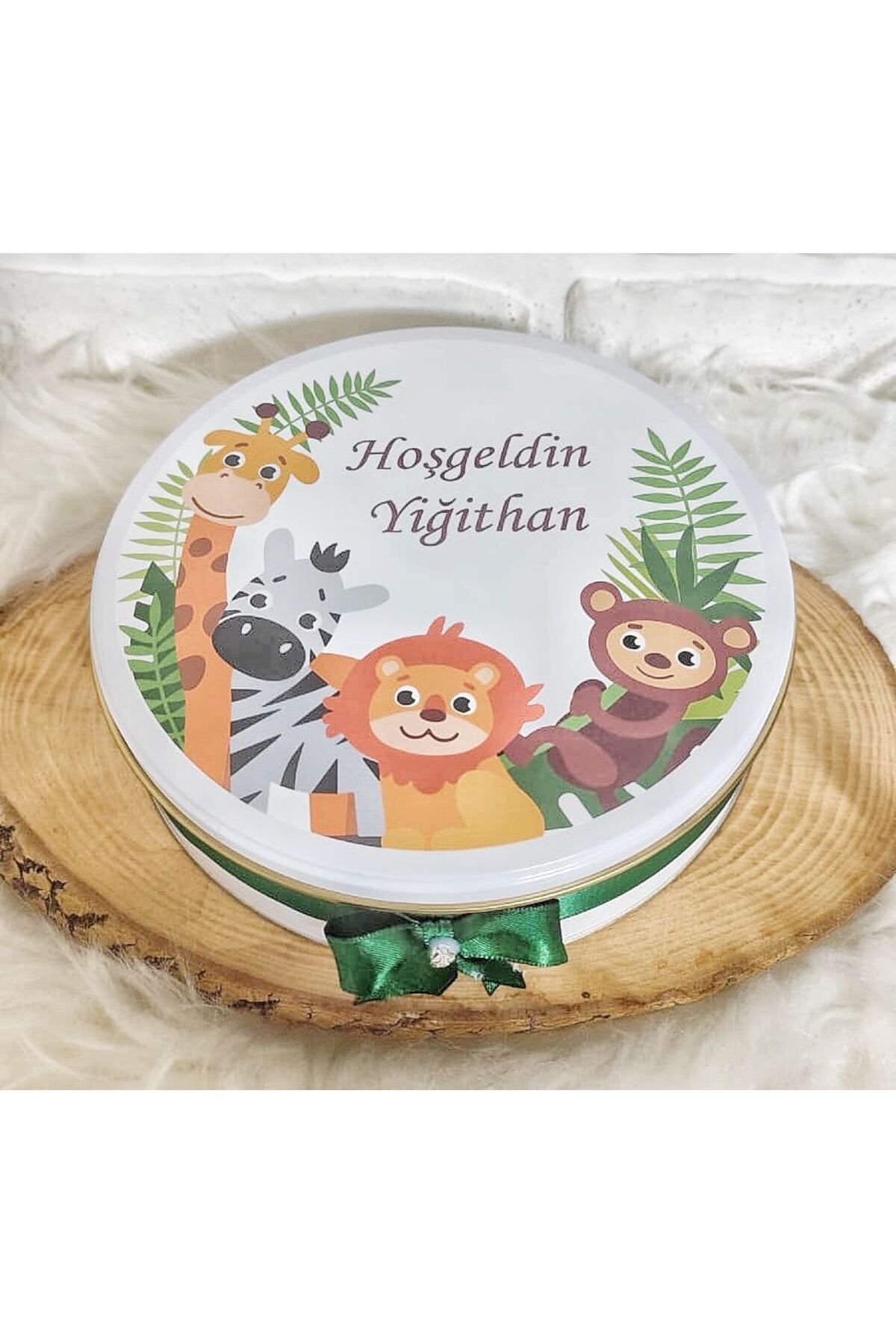 50 Adet+200 Gr Drajeli Safari Temalı İsme Özel Erkek Bebek Hoşgeldin Doğumgünü Hediyelik Çikolata - Görsel 5
