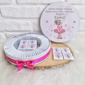 100 Adet Kız Çocuk Temalı İsme Özel Kız Bebek Hoşgeldin Doğumgünü Hediyelik Çikolata