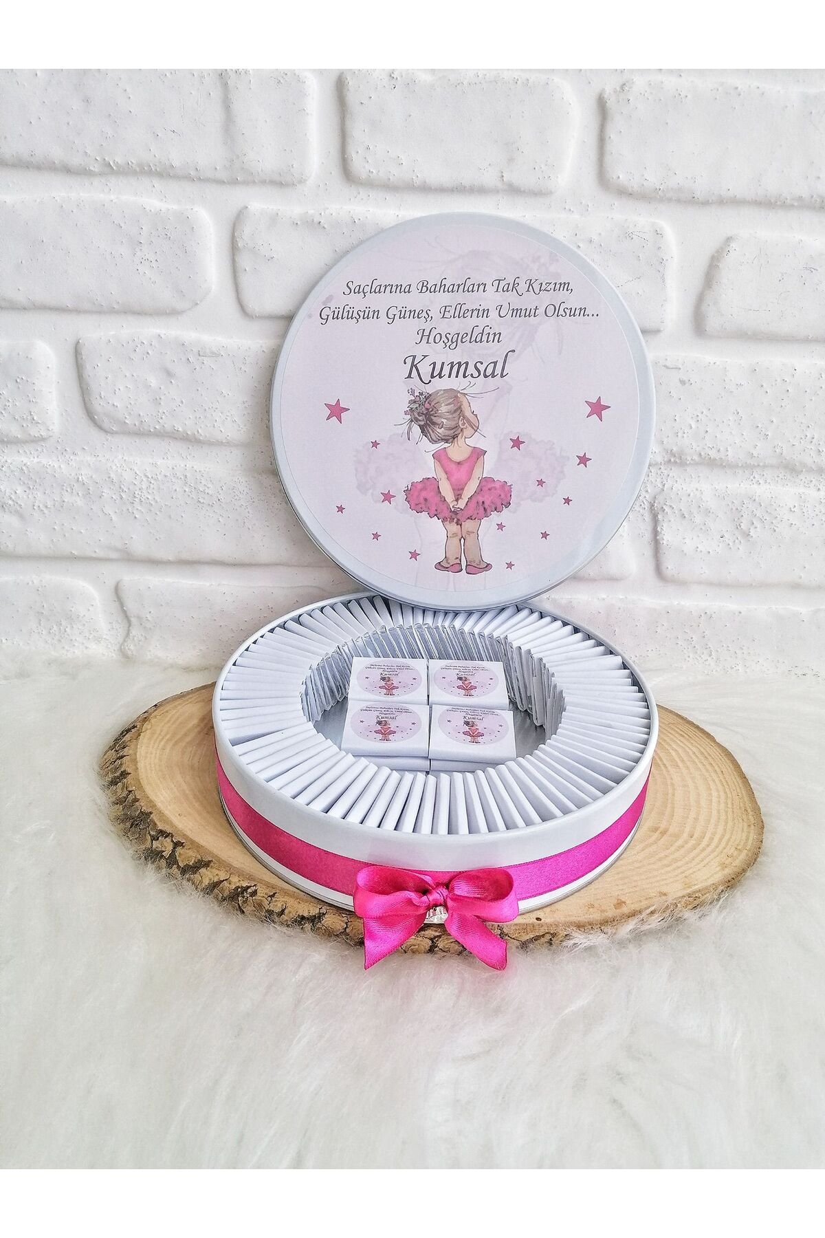 100 Adet Kız Çocuk Temalı İsme Özel Kız Bebek Hoşgeldin Doğumgünü Hediyelik Çikolata - Görsel 4