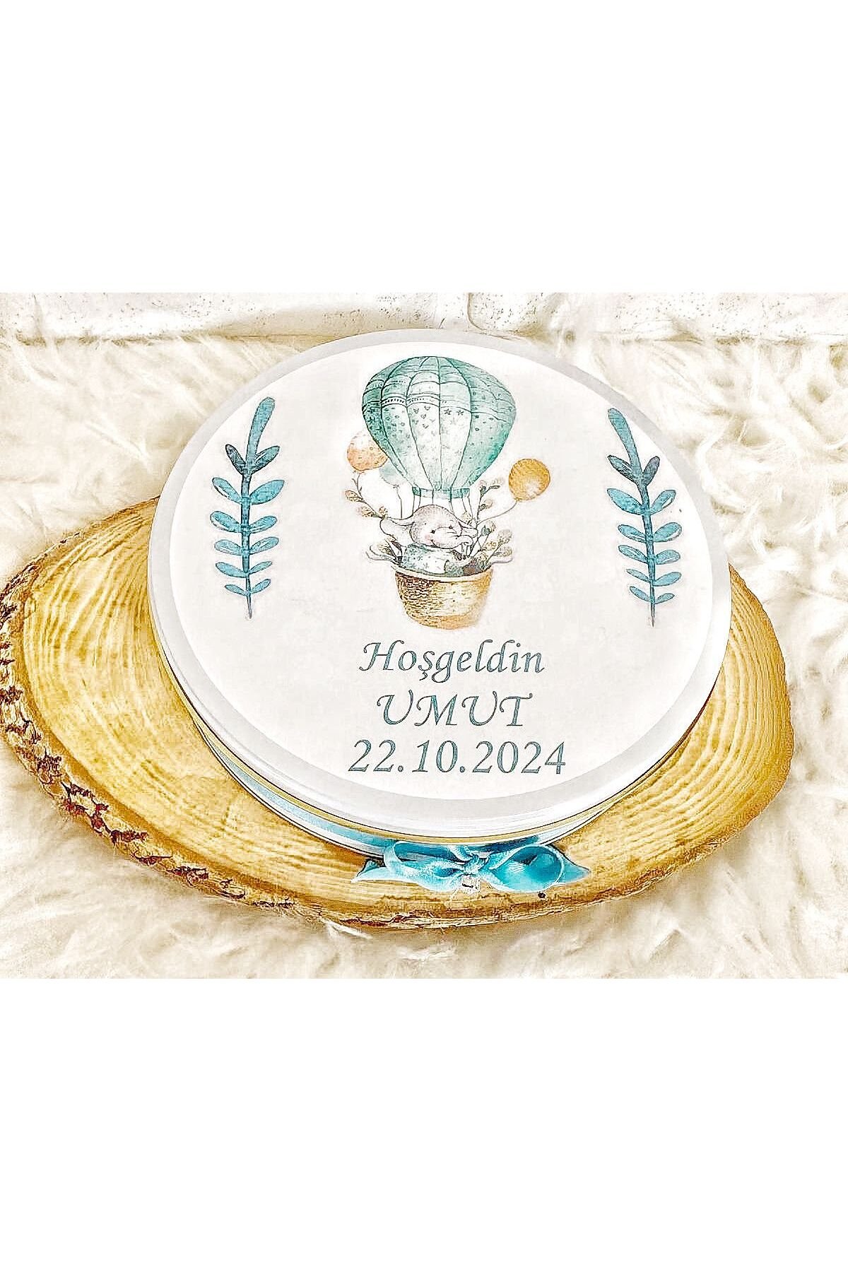 200 Adet+200 Gr Drajeli Uçan Balon Fil Temalı İsme Özel Hoşgeldin Doğumgünü Erkek Bebek Hediyelik Çi - Görsel 5
