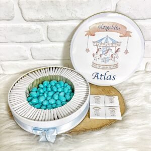80 Adet+200 Gr Draje Atlıkarınca Temalı İsme Özel Hoşgeldin Doğumgünü Hediyelik Erkek Çikolata