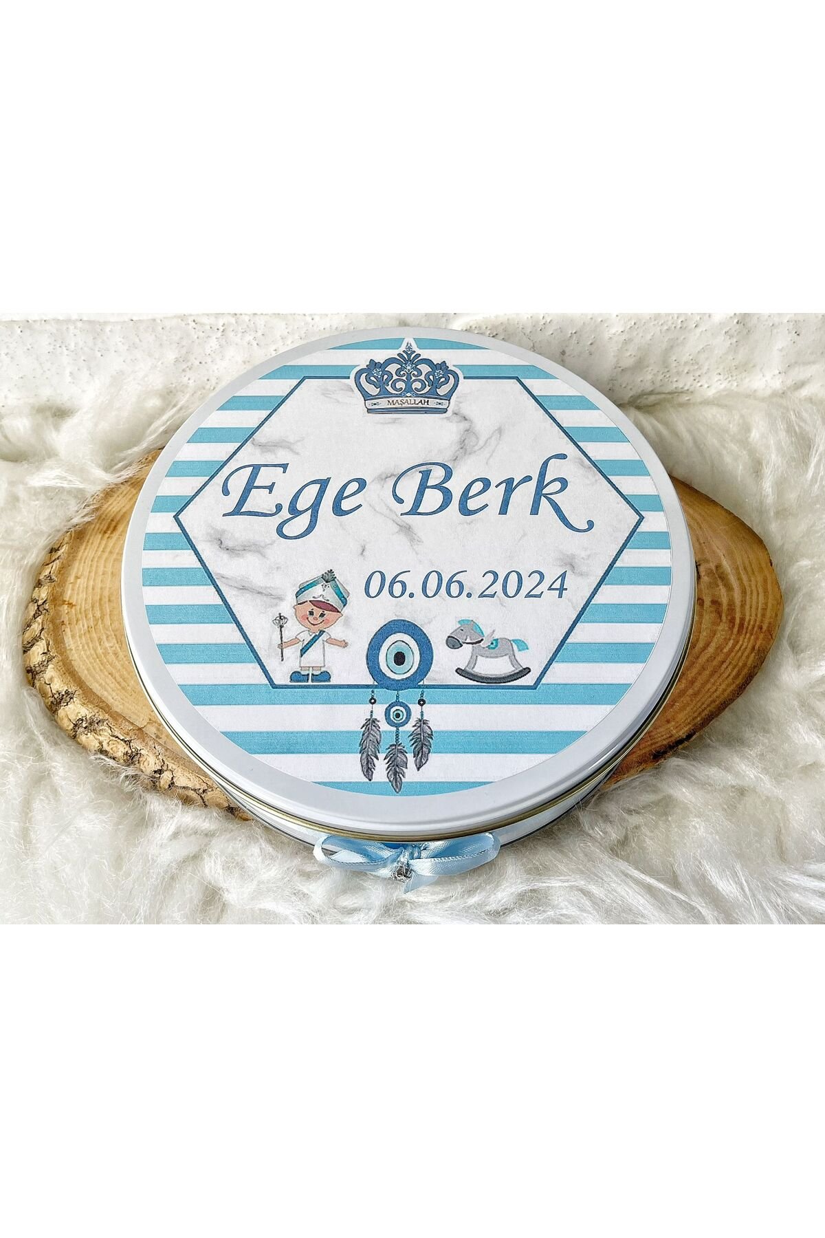 200 Adet+200 Gr Drajeli Sünnet Temalı İsme Özel Erkek Bebek Hediyelik Çikolata - Görsel 4