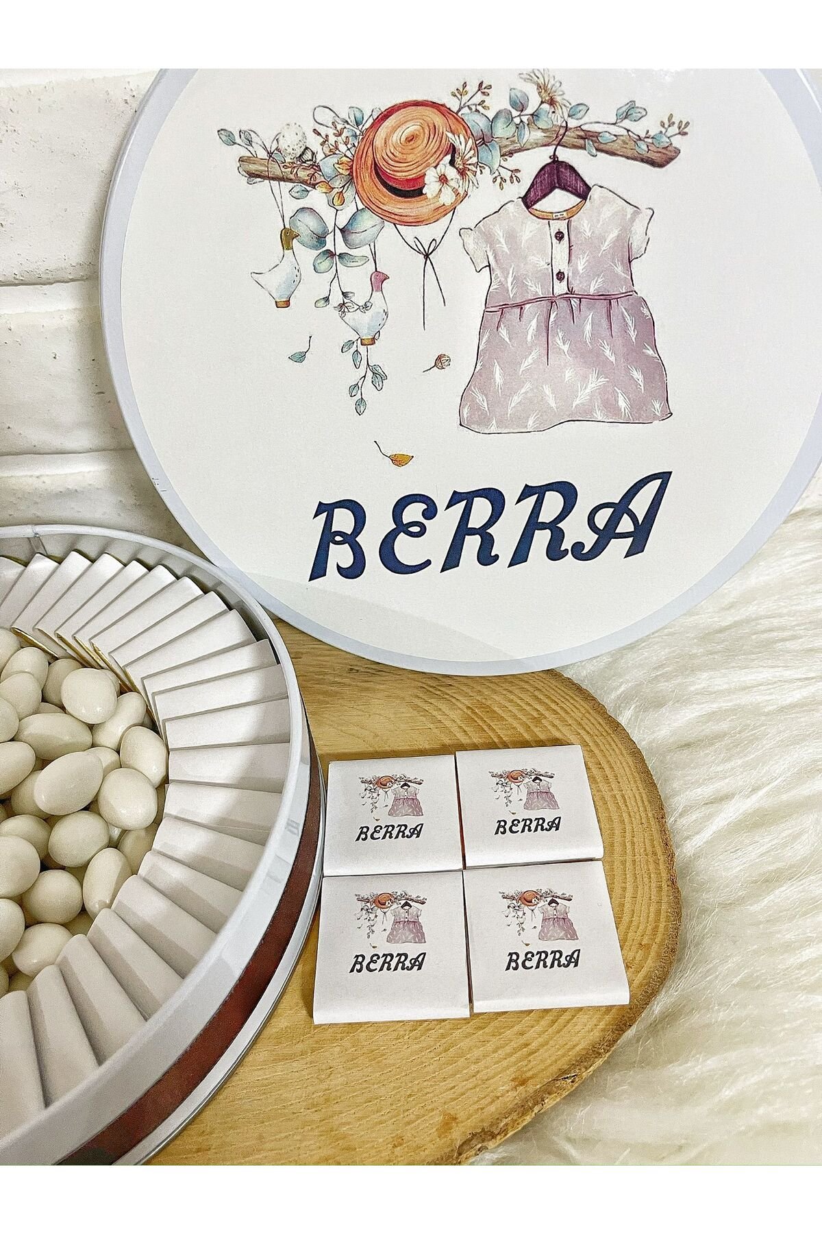 80 Adet+200 Gr Drajeli Kız Çocuk Kıyafetli İsme Özel Hoşgeldin Kız Bebek Hediyelik Çikolata - Görsel 3