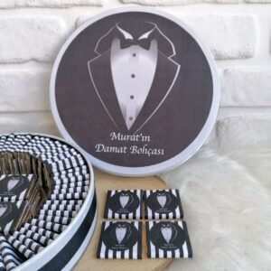 150 Adet Isme Ozel Damat Bohcasi Hediyelik Cikolata
