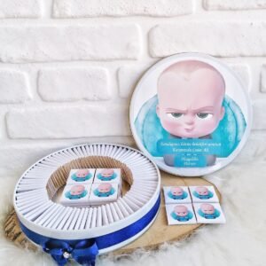 200 Adet Patron Bebek Temalı İsme Özel Hoşgeldin Erkek Bebek Hediyelik Çikolata