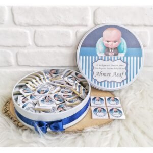 150 Adet Patron Bebek Model 2 İsme Özel Hoşgeldin Erkek Bebek Hediyelik Çikolata
