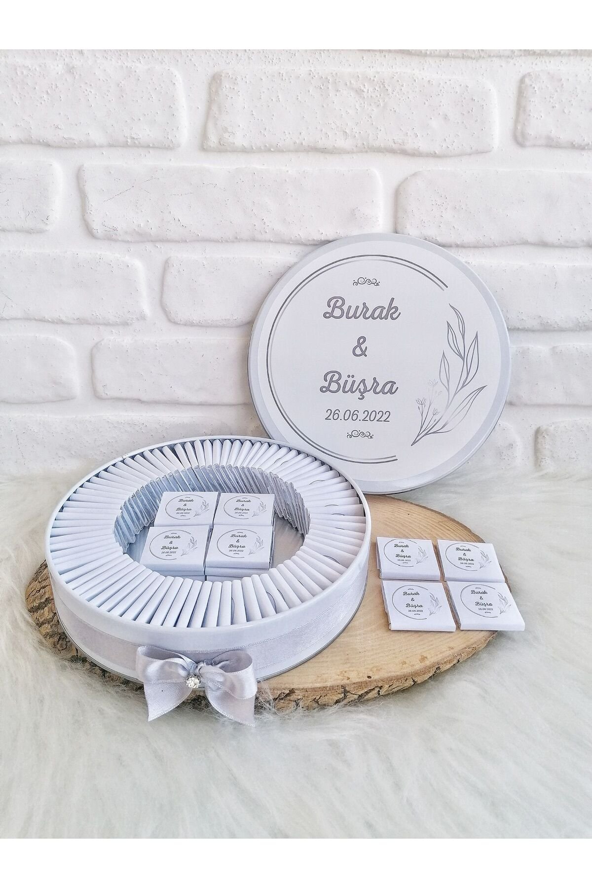 100 Adet Isme Özel Nikah/söz/nişan Hatırası Hediyelik Çikolata - Görsel 2