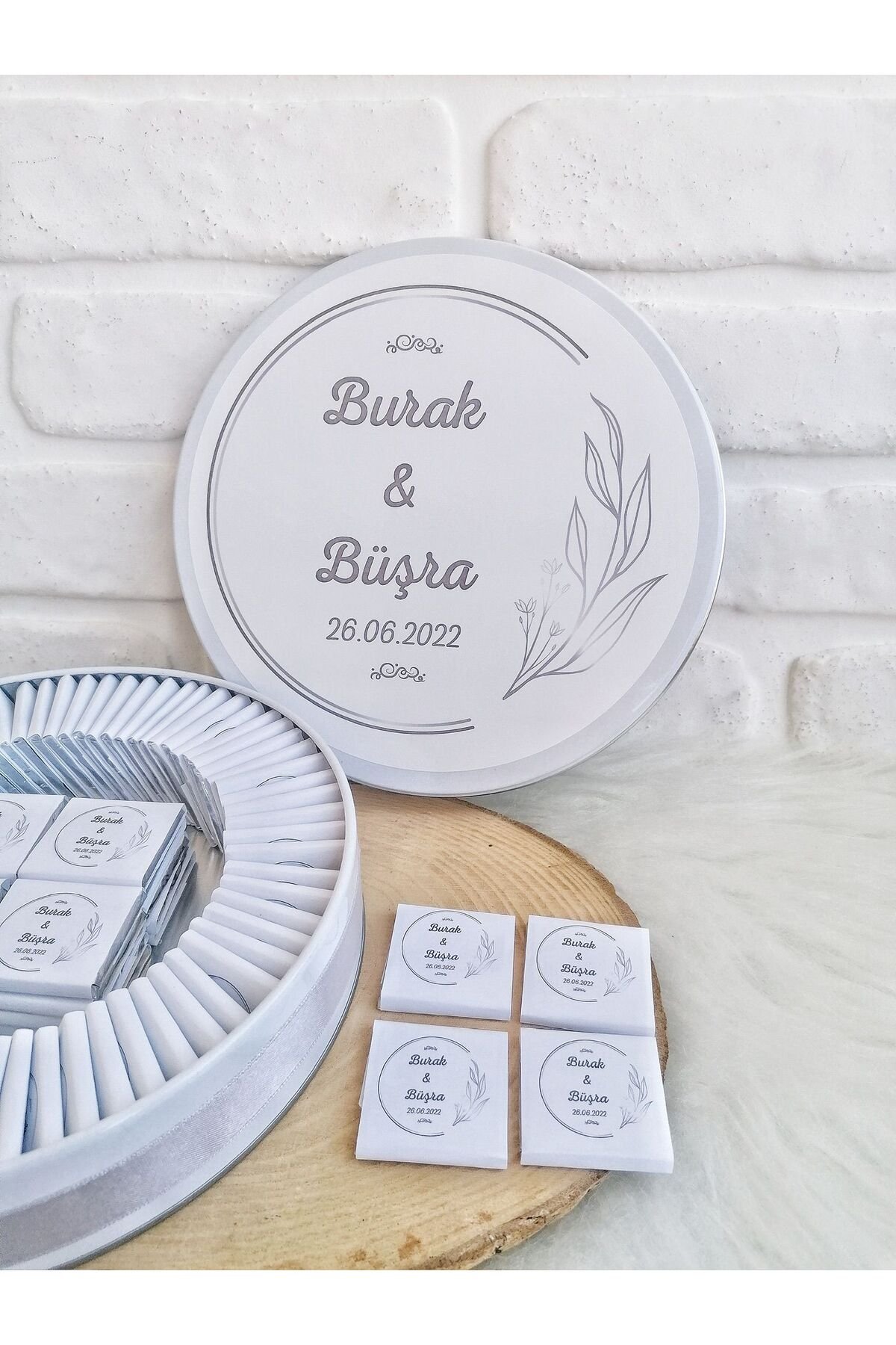 100 Adet Isme Özel Nikah/söz/nişan Hatırası Hediyelik Çikolata - Görsel 3
