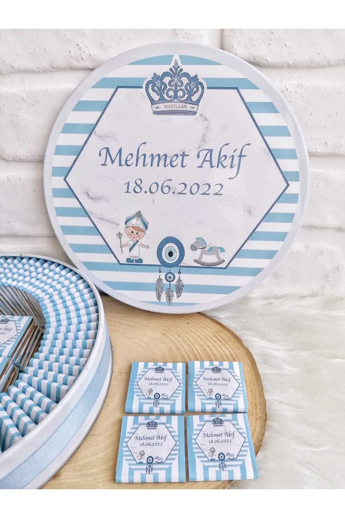 200 Adet Sünnet Temalı Isme Özel Erkek Bebek Hediyelik Çikolata - Görsel 5